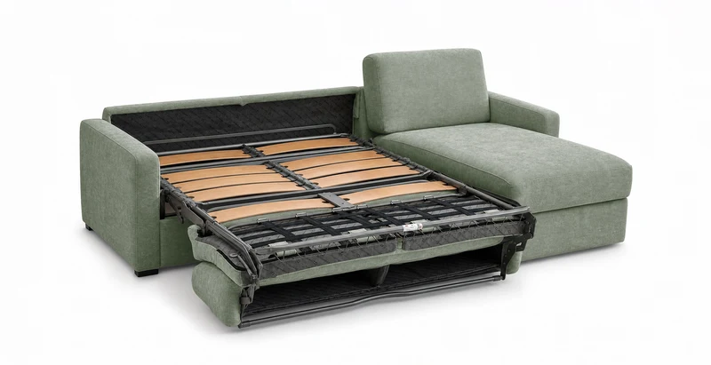 PASSY - Canapé d'angle convertible 6 places - Velours