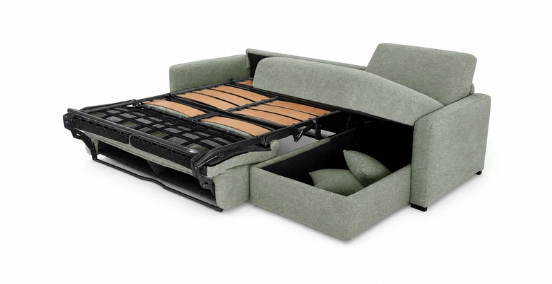 PASSY - Canapé d'angle convertible 6 places - Velours