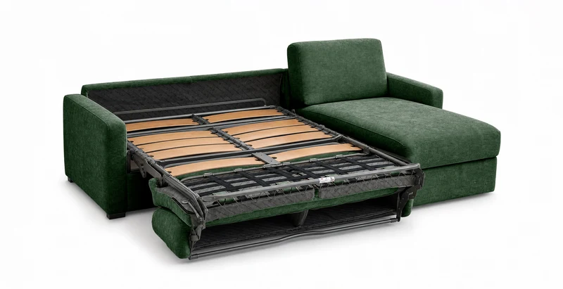 PASSY - Canapé d'angle convertible 6 places - Velours