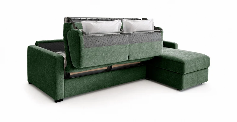 PASSY - Canapé d'angle convertible 6 places - Velours
