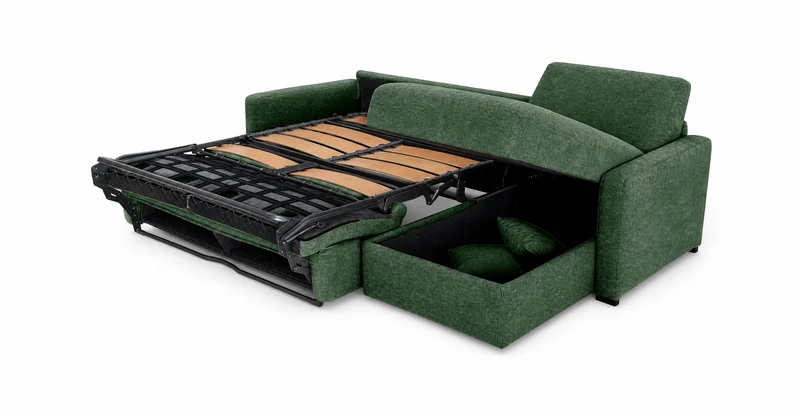 PASSY - Canapé d'angle convertible 6 places - Velours