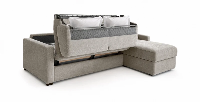 PASSY - Canapé d'angle convertible 6 places - Velours