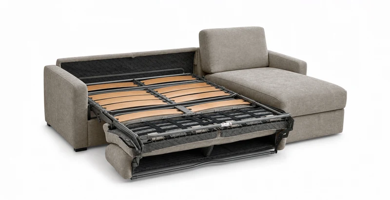PASSY - Canapé d'angle convertible 6 places - Velours
