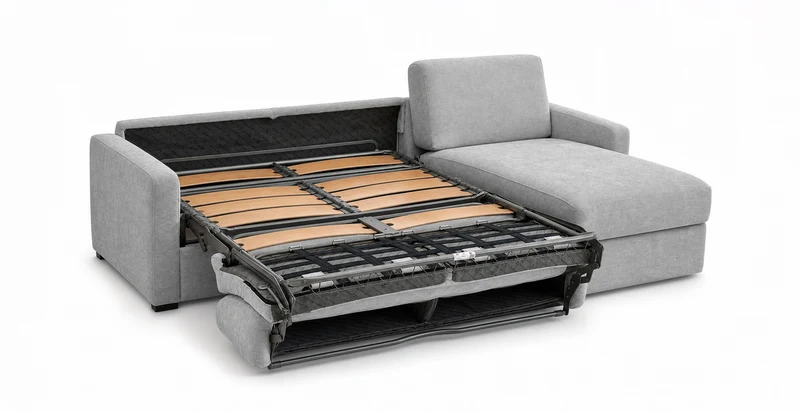 PASSY - Canapé d'angle convertible 6 places - Velours