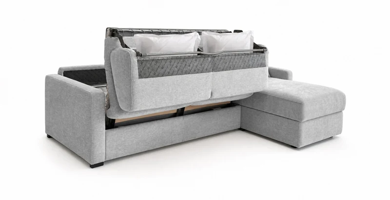 PASSY - Canapé d'angle convertible 6 places - Velours