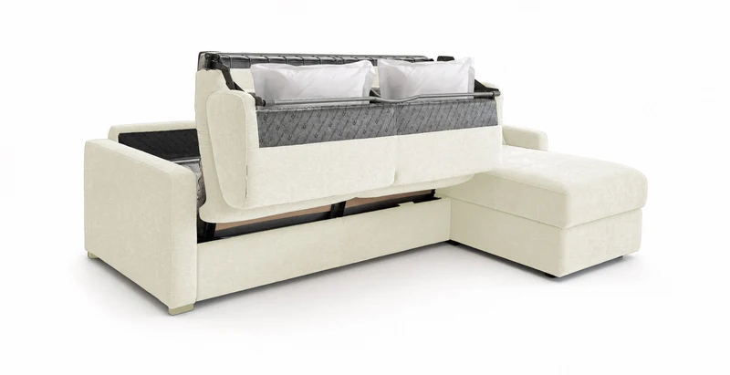 PASSY - Canapé d'angle convertible 6 places - Velours