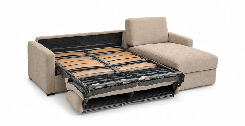 PASSY - Canapé d'angle convertible 6 places - Velours