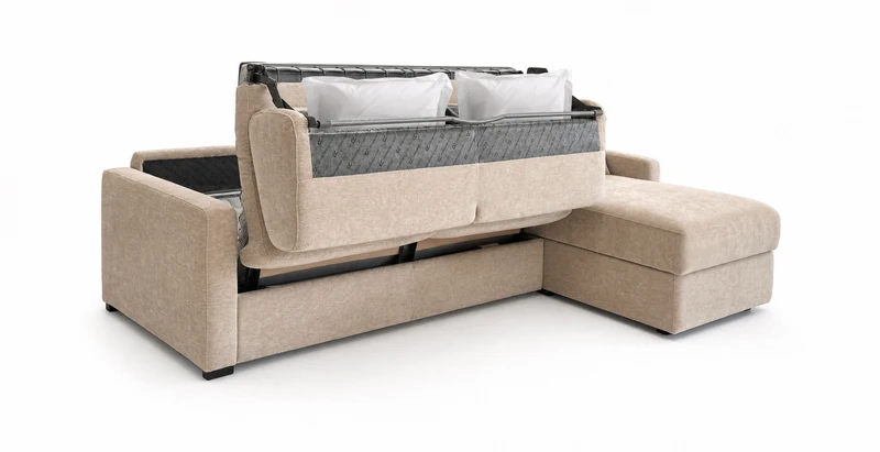 PASSY - Canapé d'angle convertible 6 places - Velours