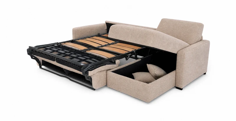 PASSY - Canapé d'angle convertible 6 places - Velours