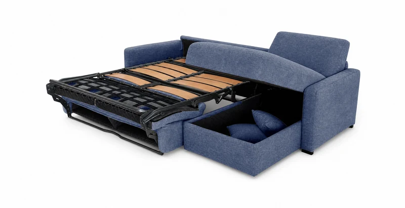 PASSY - Canapé d'angle convertible 6 places - Velours