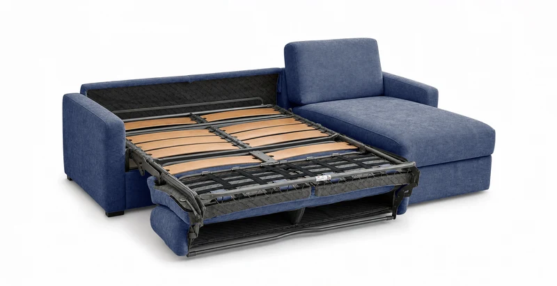 PASSY - Canapé d'angle convertible 6 places - Velours