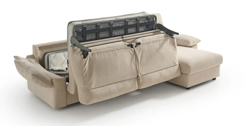 RODEZ - Canapé d'angle convertible 5 places - Velours