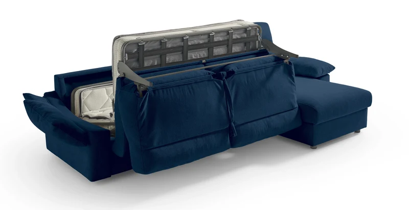 RODEZ - Canapé d'angle convertible 5 places - Velours