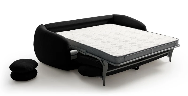 BALI - Canapé convertible 3 places - Tissu bouclette