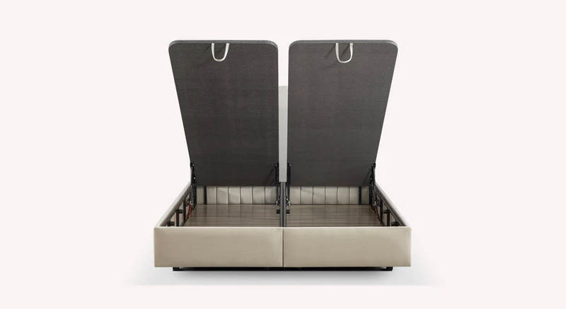 Pack lit coffre, matelas et tête de lit AMSTERDAM Zeugma Beige