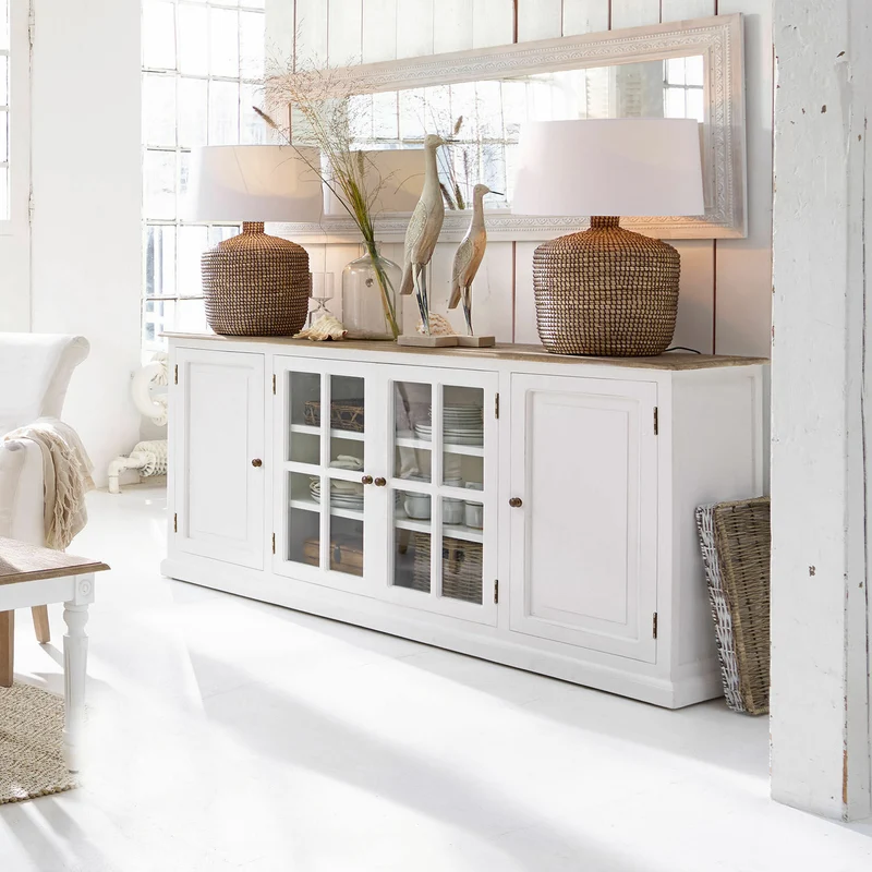 Commode LOBERON Kostan en bois massif blanc