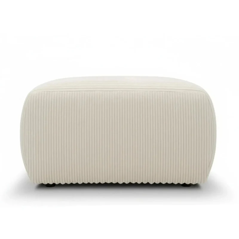Pouf CASANOVA Elio en petit velours côtelé beige