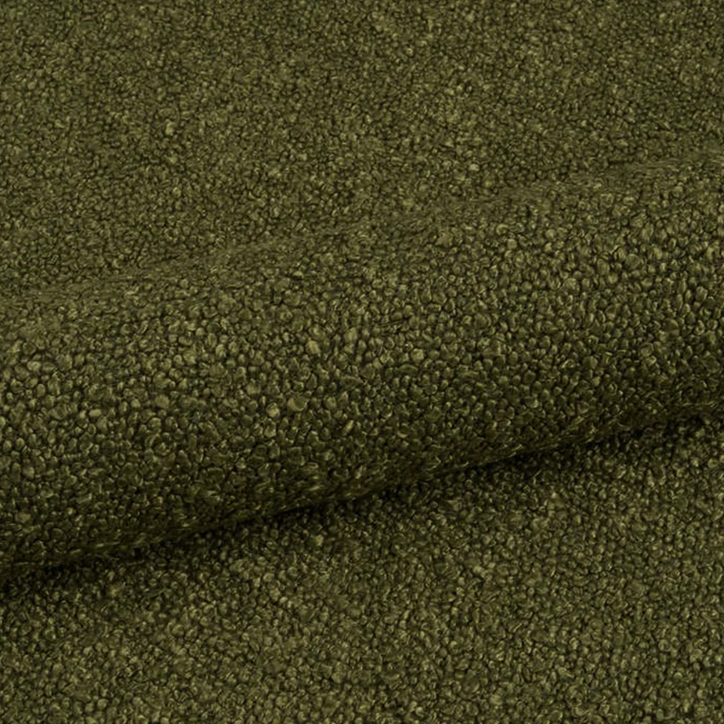 Méridienne MICADONI Jodie en tissu bouclé vert olive