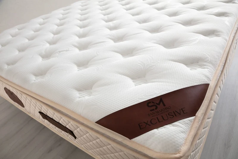 Matelas San Martino Exclusif Ressorts Beige 32cm d'Épaisseur Avec Surmatelas Intégré