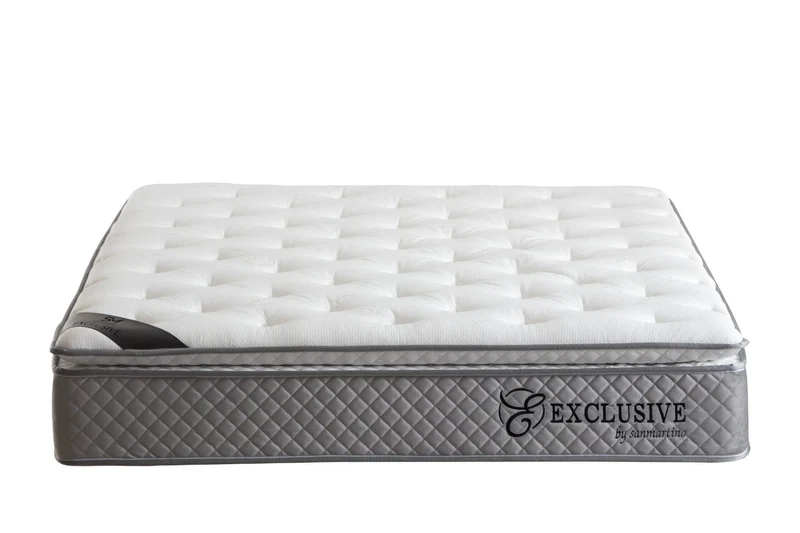 Matelas San Martino Exclusif Ressorts Gris 32cm d'Épaisseur Avec Surmatelas Intégré