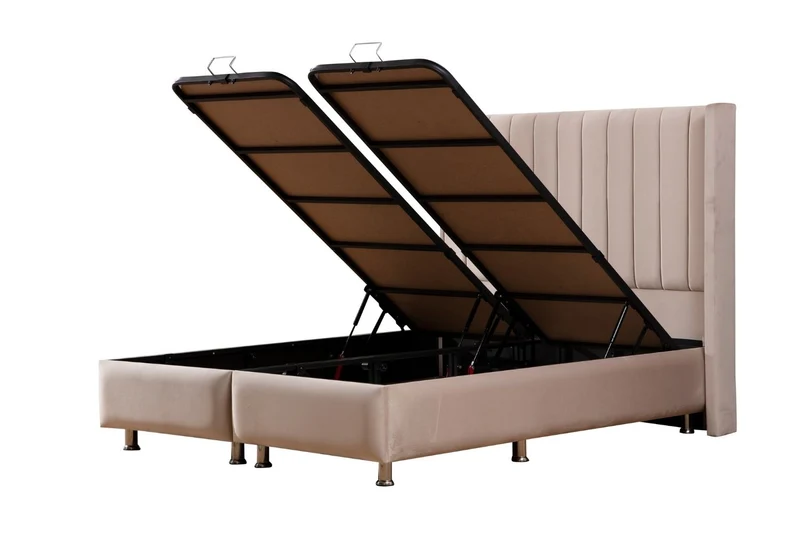 Lit Coffre TOKYO Velours Beige