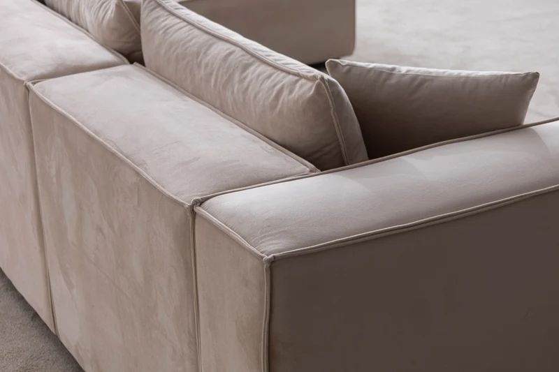 Canapé ELEGANCE Velours Modulable 4+1 Pouf
