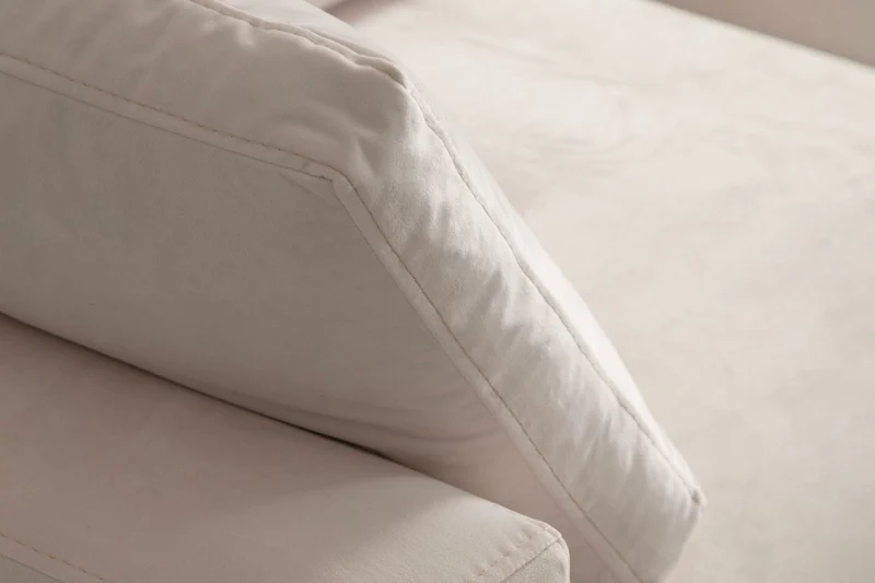 Canapé JULIA Modulable Velours Blanc 4+1 Pouf