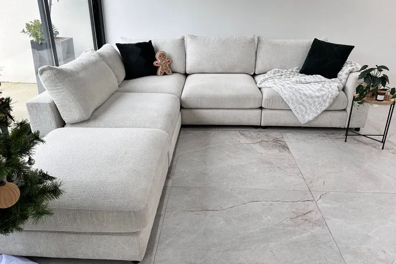 Canapé JULIA Modulable Chenille 4+1 Pouf