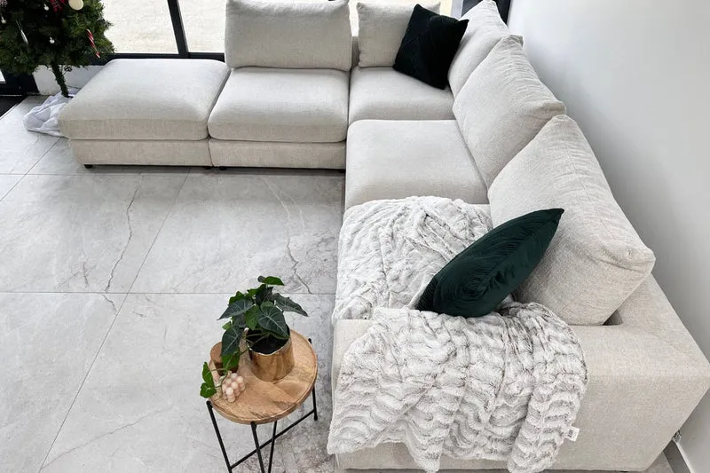 Canapé JULIA Modulable Chenille 4+1 Pouf