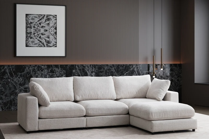 Canapé JULIA Modulable Chenille 3+1 Pouf
