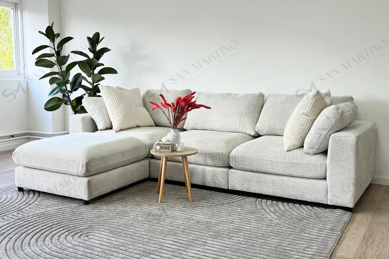 Canapé JULIA Modulable Chenille 3+1 Pouf