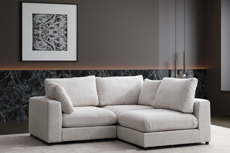 Canapé JULIA Modulable Chenille 3+1 Pouf