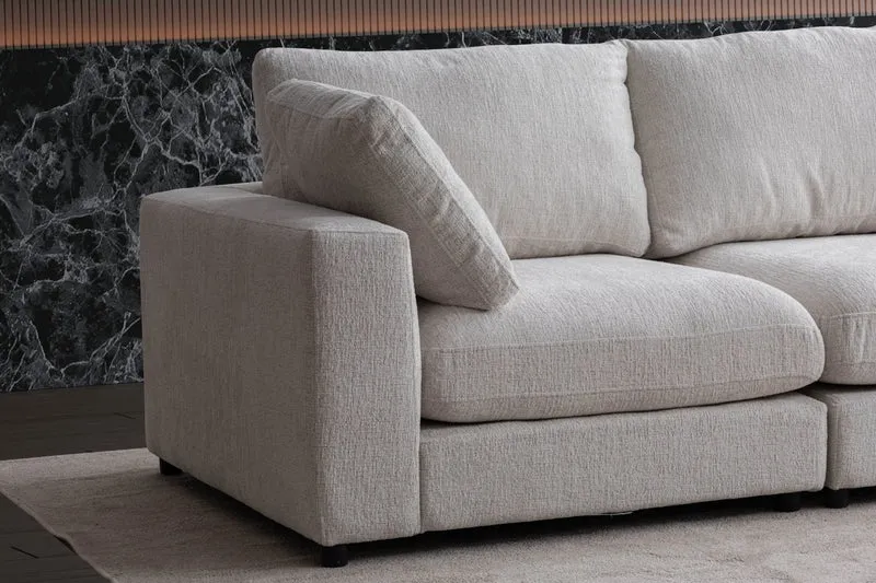 Canapé JULIA Modulable Chenille 3+1 Pouf