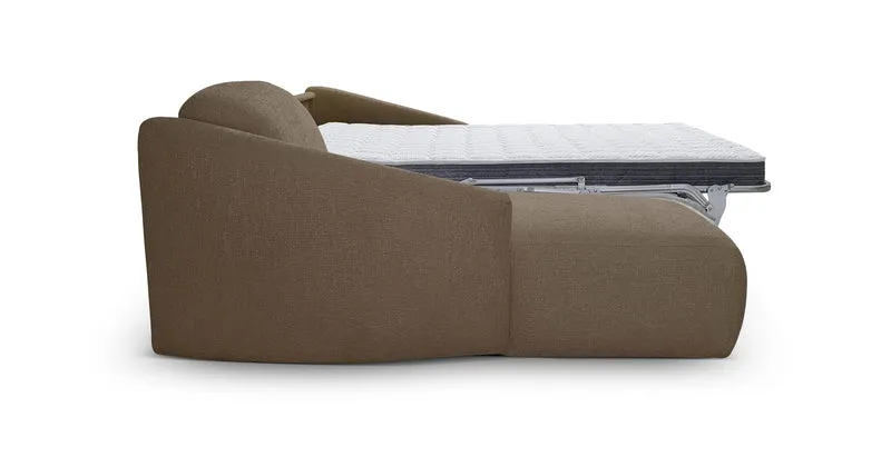 MOUGINS - Canapé d'angle convertible 5 places - Gauche - Velours chenille