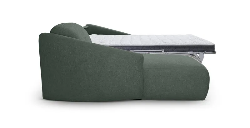 MOUGINS - Canapé d'angle convertible 5 places - Gauche - Velours chenille