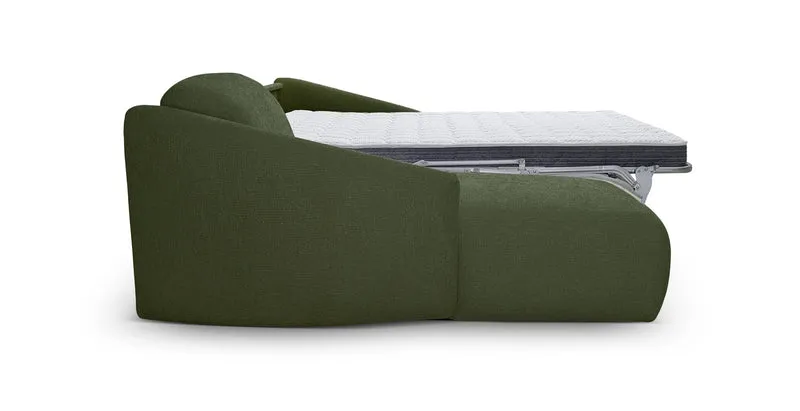 MOUGINS - Canapé d'angle convertible 5 places - Gauche - Velours chenille