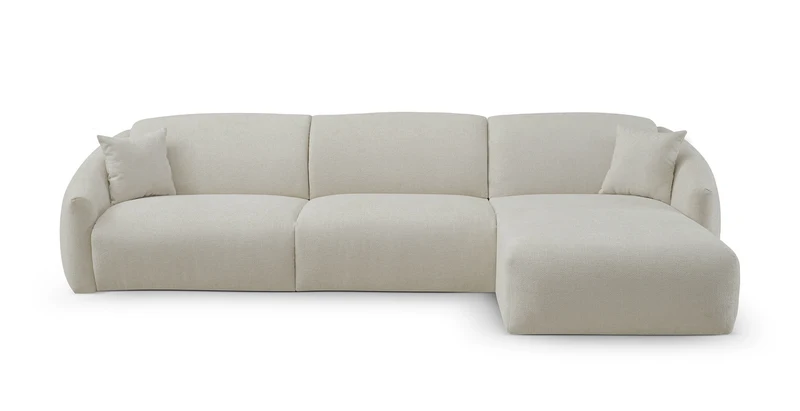 MOUGINS - Canapé d'angle convertible 5 places - Droite - Velours chenille