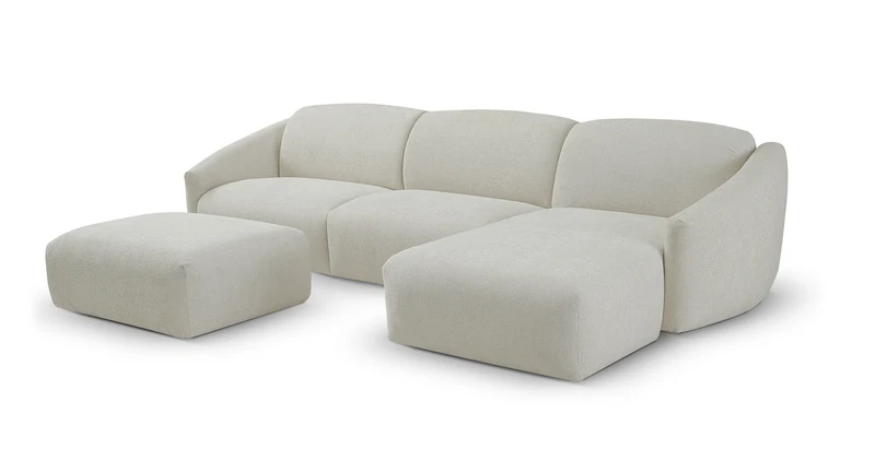 MOUGINS - Canapé d'angle convertible 5 places - Droite - Velours chenille