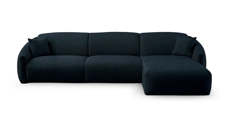 MOUGINS - Canapé d'angle convertible 5 places - Droite - Velours chenille