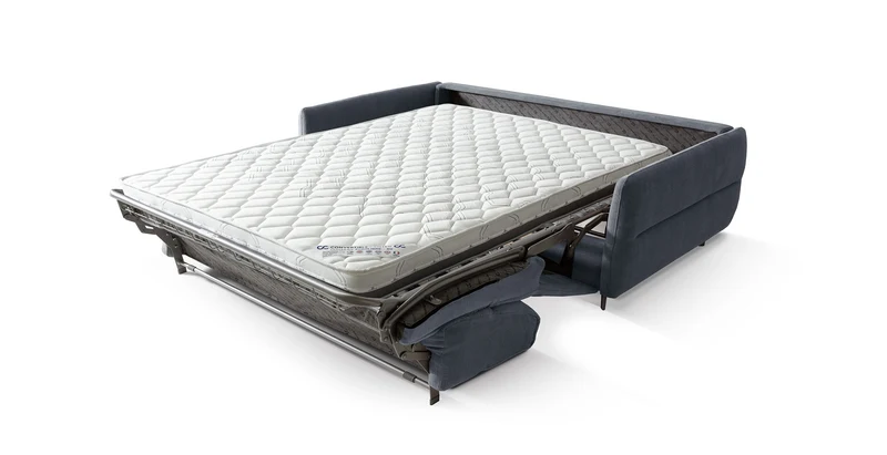 DOMINO Canapé convertible 4 places - Couchage 160 - Velours texturé