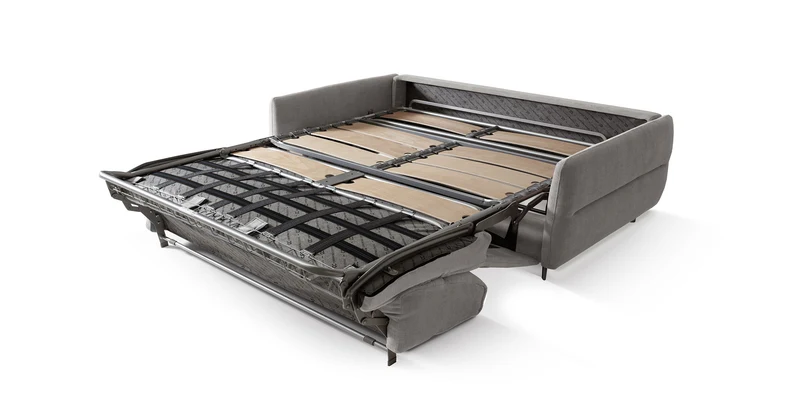 DOMINO Canapé convertible 4 places - Couchage 160 - Velours texturé