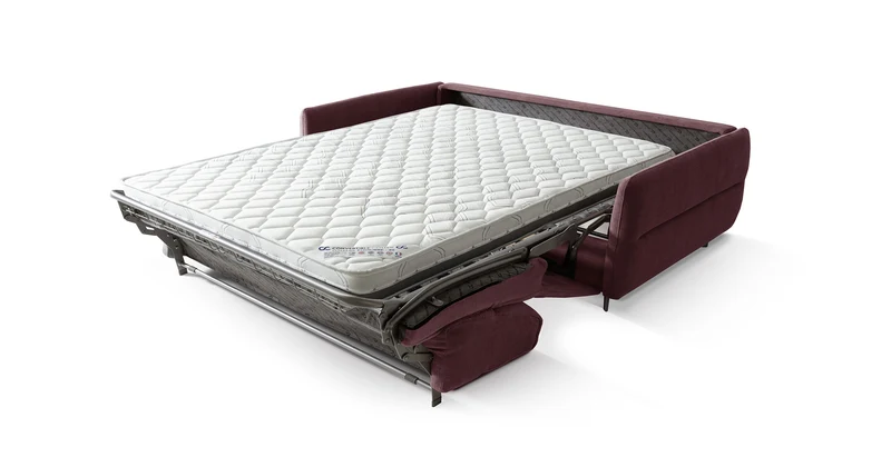 DOMINO Canapé convertible 4 places - Couchage 160 - Velours texturé