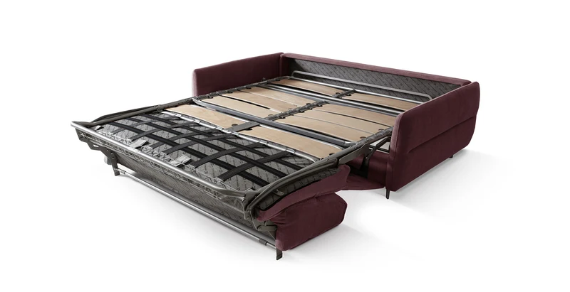 DOMINO Canapé convertible 4 places - Couchage 160 - Velours texturé
