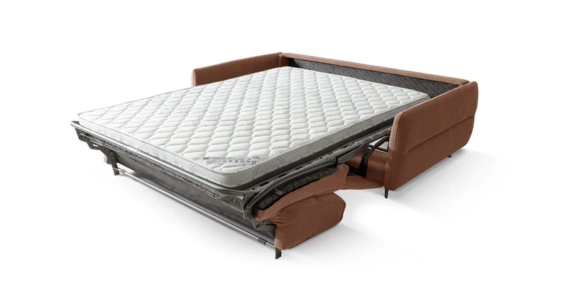 DOMINO Canapé convertible 4 places - Couchage 160 - Velours texturé