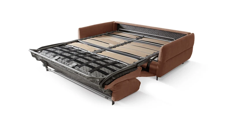 DOMINO Canapé convertible 4 places - Couchage 160 - Velours texturé