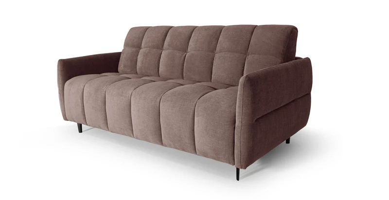 DOMINO Canapé convertible 4 places - Couchage 160 - Velours texturé