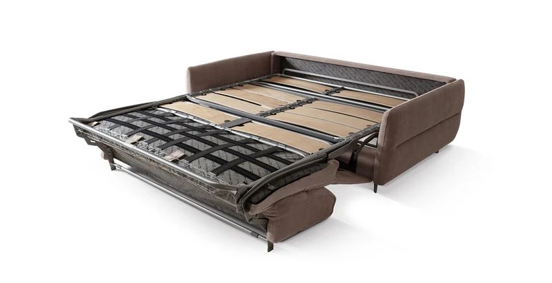 DOMINO Canapé convertible 4 places - Couchage 160 - Velours texturé