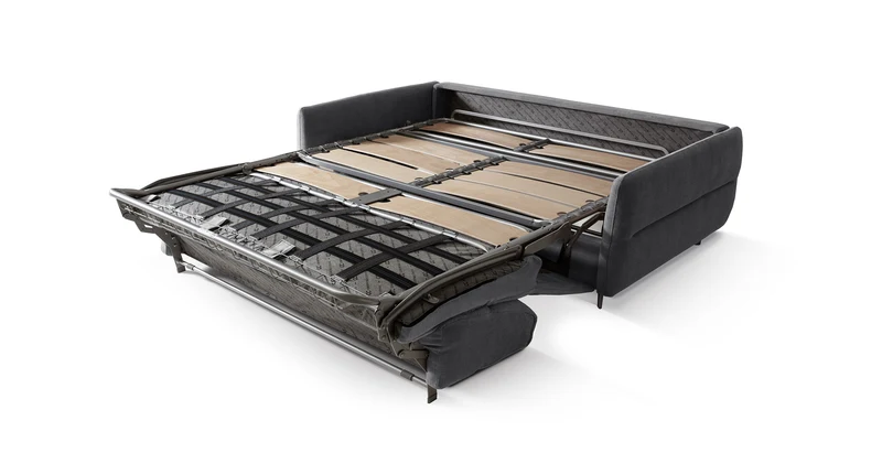 DOMINO Canapé convertible 4 places - Couchage 160 - Velours texturé