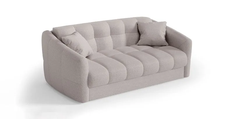 TRAPEZE Canapé convertible 4 places - Tissu bouclette
