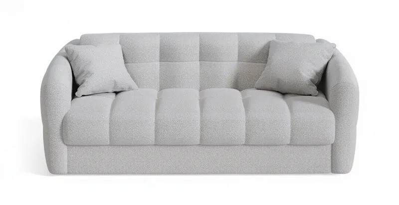 TRAPEZE Canapé convertible 4 places - Tissu bouclette